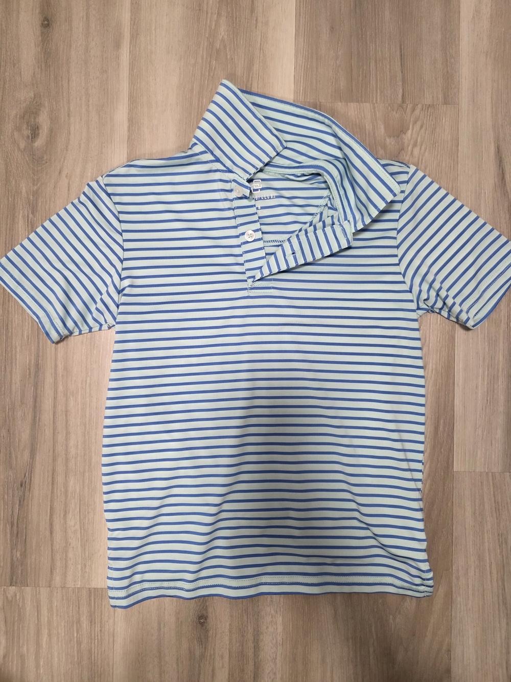 Light Blue & White Striped Polo Shirt